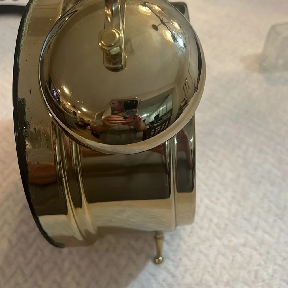 Vintage 1960s Disney Mickey Mouse Gold Tone LORUS Quartz Alarm Clock